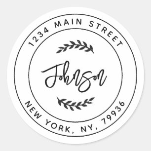 Erstellen Sie Ihre eigene Round Rücksendeadresse C Runder Aufkleber