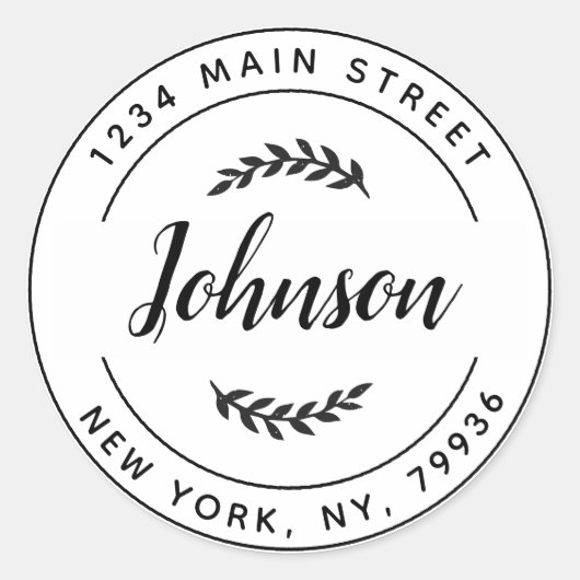 Erstellen Sie Ihre eigene Round-Rücksendeadresse Runder Aufkleber (Vorderseite)