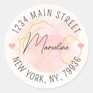 Erstellen Sie Ihre eigene Round-Rücksendeadresse Runder Aufkleber