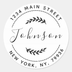 Erstellen Sie Ihre eigene Round-Rücksendeadresse Runder Aufkleber