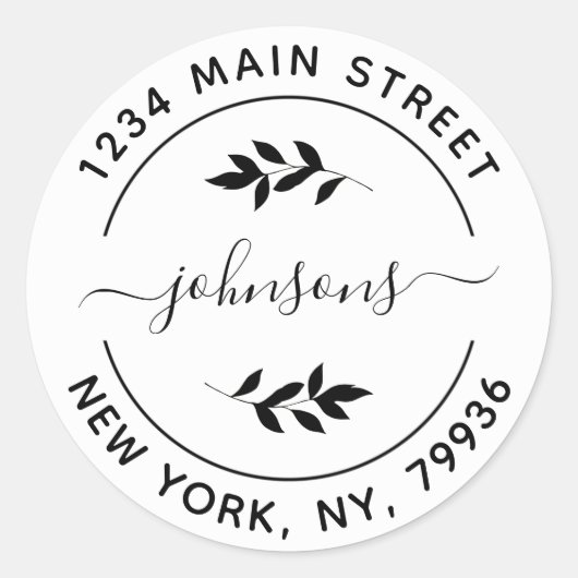 Erstellen Sie Ihre eigene Round-Rücksendeadresse Runder Aufkleber (Vorderseite)
