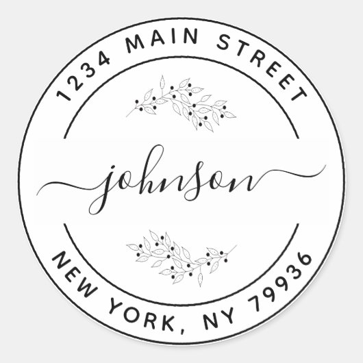 Erstellen Sie Ihre eigene Round-Rücksendeadresse Runder Aufkleber (Vorderseite)