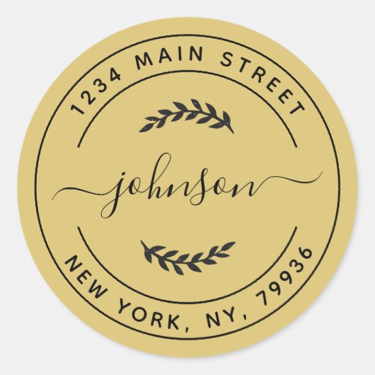 Erstellen Sie Ihre eigene Round-Rücksendeadresse Runder Aufkleber (Vorderseite)