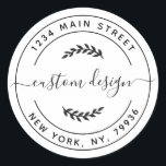 Erstellen Sie Ihre eigene Round-Rücksendeadresse Runder Aufkleber<br><div class="desc">Erstellen Sie Ihre eigene Round-Rücksendeadresse</div>