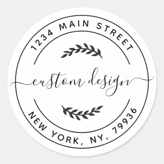 Erstellen Sie Ihre eigene Round-Rücksendeadresse Runder Aufkleber (Vorderseite)