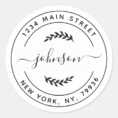 Erstellen Sie Ihre eigene Round-Rücksendeadresse Runder Aufkleber (Vorderseite)