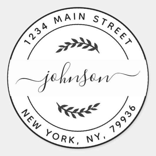 Erstellen Sie Ihre eigene Round-Rücksendeadresse Runder Aufkleber (Vorderseite)