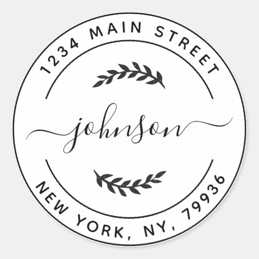 Erstellen Sie Ihre eigene Round-Rücksendeadresse Runder Aufkleber (Vorderseite)