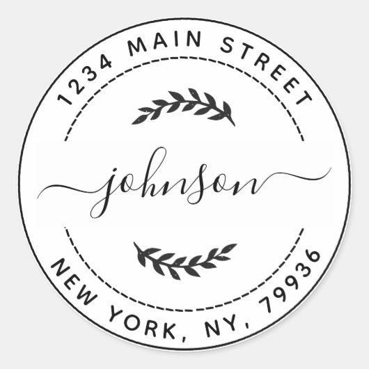 Erstellen Sie Ihre eigene Round-Rücksendeadresse Runder Aufkleber (Vorderseite)