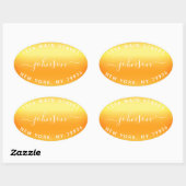 Erstellen Sie Ihre eigene Rücksendeadresse Gold Wh Ovaler Aufkleber (Blatt)