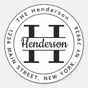 Erstellen Sie Ihre eigene runde Monogramm-Rücksend Runder Aufkleber