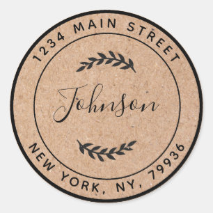 Erstellen Sie Ihre eigene runde Rücksende-Adresse  Runder Aufkleber