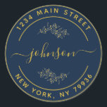 Erstellen Sie Ihre eigene Runde Rücksendeadresse B Runder Aufkleber<br><div class="desc">Erstellen Sie Ihre eigene Round-Rücksendeadresse</div>