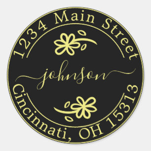 Erstellen Sie Ihre eigene runde Rücksendeadresse C Runder Aufkleber