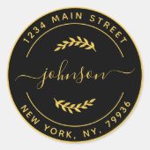 Erstellen Sie Ihre eigene runde Rücksendeadresse G Runder Aufkleber (Vorderseite)