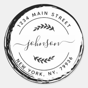 Erstellen Sie Ihre eigene runde Rücksendeadresse K Runder Aufkleber