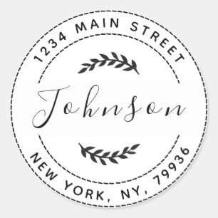 Erstellen Sie Ihre eigene runde Rücksendeadresse Runder Aufkleber