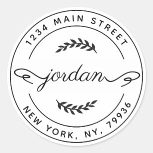 Erstellen Sie Ihre eigene runde Rücksendeadresse Runder Aufkleber