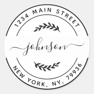 Erstellen Sie Ihre eigene runde Rücksendeadresse Runder Aufkleber