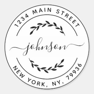 Erstellen Sie Ihre eigene runde Rücksendeadresse Runder Aufkleber