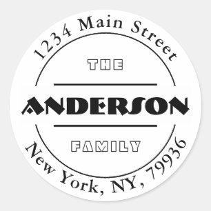 Erstellen Sie Ihre eigene runde Rücksendeadresse Runder Aufkleber