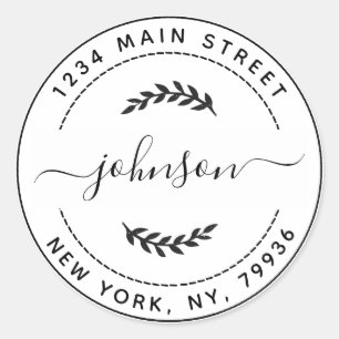 Erstellen Sie Ihre eigene runde Rücksendeadresse Runder Aufkleber