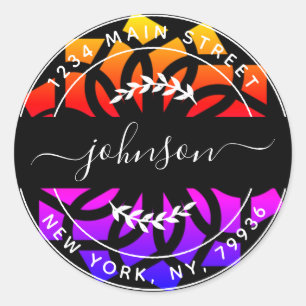 Erstellen Sie Ihre eigene runde Rücksendeadresse Runder Aufkleber