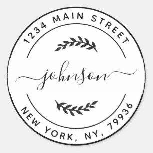 Erstellen Sie Ihre eigene runde Rücksendeadresse Runder Aufkleber