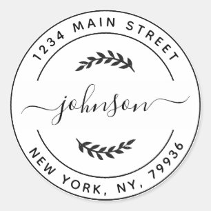 Erstellen Sie Ihre eigene runde Rücksendeadresse Runder Aufkleber