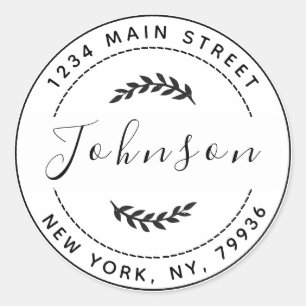 Erstellen Sie Ihre eigene runde Rücksendeadresse Runder Aufkleber