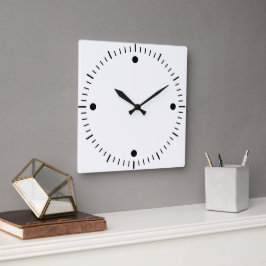 Erstellen Sie Ihre eigene runde, weiße Gerahmte Wa Quadratische Wanduhr