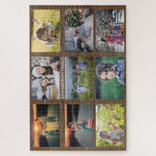 Erstellen Sie Ihre eigene rustikale Familienkollek Puzzle (Vertikal)