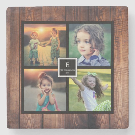 Erstellen Sie Ihre eigene rustikale Familienkollek Steinuntersetzer (Vorderseite)