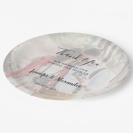 Erstellen Sie Ihre eigene rustikale Foto Hochzeit Pappteller (Schrägansicht)