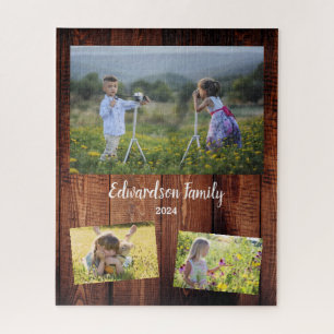 Erstellen Sie Ihre eigene rustikale Holz Familie F Puzzle