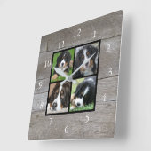 Erstellen Sie Ihre eigene rustikale Holz Familie F Quadratische Wanduhr (Winkel)