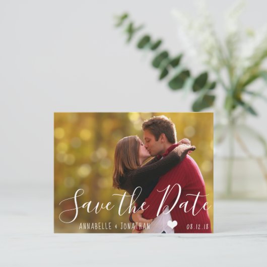 Erstellen Sie Ihre eigene Save the Date Foto Postk Ankündigungspostkarte (Stehend Vorderseite)
