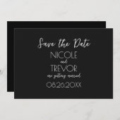 Erstellen Sie Ihre eigene - Schlicht Schwarz Minim Save The Date (Vorne/Hinten)