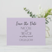 Erstellen Sie Ihre eigene - Schlichtes Licht Lila  Save The Date (Stehend Vorderseite)