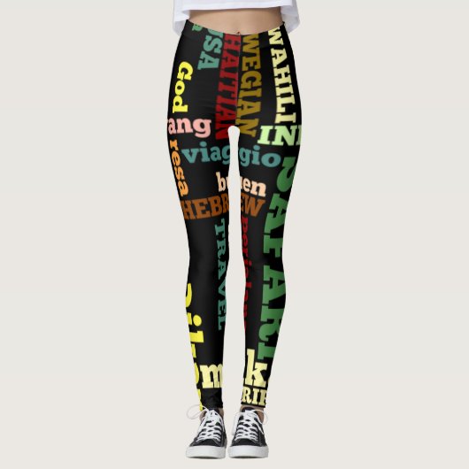 Erstellen Sie Ihre eigene schöne Reise farbenfrohe Leggings (Vorderseite)