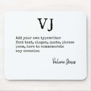 Erstellen Sie Ihre eigene Schreibmaschinen-Schrift Mousepad