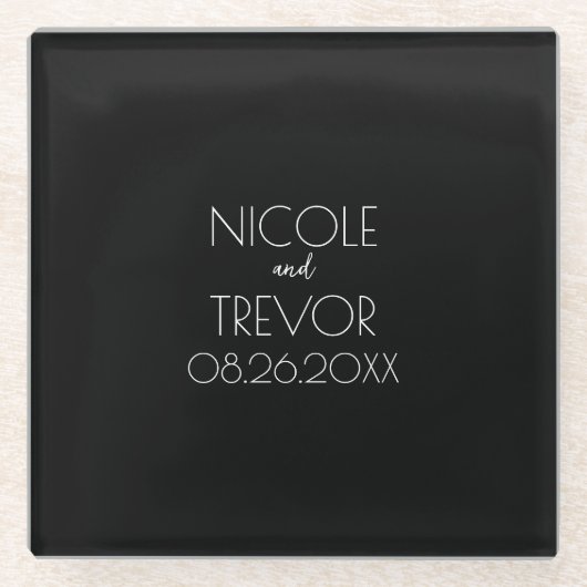 Erstellen Sie Ihre eigene - schwarz Glasuntersetzer (Vorderseite)