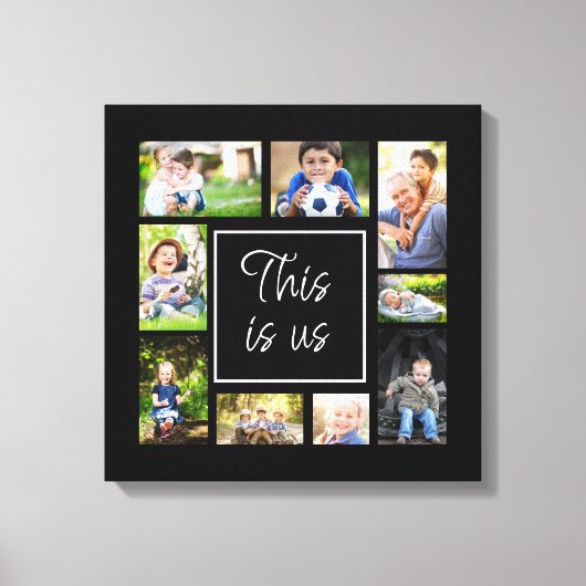 Erstellen Sie Ihre eigene Schwarz-Multi-FotoCollag Leinwanddruck (Vorderseite)