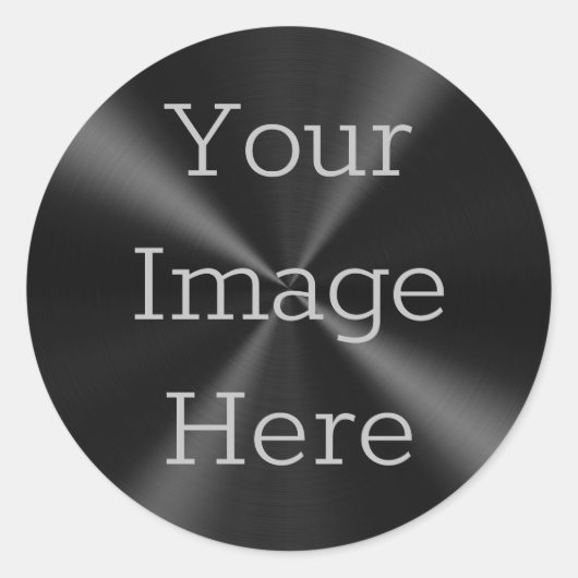 Erstellen Sie Ihre eigene Schwarz-Radial gebürstet Runder Aufkleber (Vorderseite)