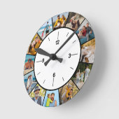 Erstellen Sie Ihre eigene Schwarz/Weiß 12 FotoColl Runde Wanduhr (Winkel)