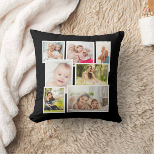 Erstellen Sie Ihre eigene schwarze 7-Familien-Foto Kissen