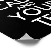 Erstellen Sie Ihre eigene schwarze Behalten Ruhe u Poster (Ecke)