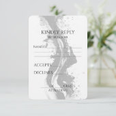 Erstellen Sie Ihre eigene schwarze Blütenfarbe Spi RSVP Karte (Stehend Vorderseite)