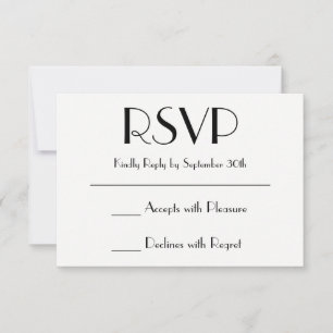 Erstellen Sie Ihre eigene schwarze und weiße RSVP Karte