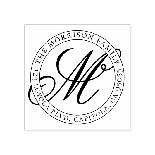 Erstellen Sie Ihre eigene Script-Monogram-Familien Gummistempel (Prägung)